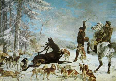 Gustave Courbet The kill of deer china oil painting image